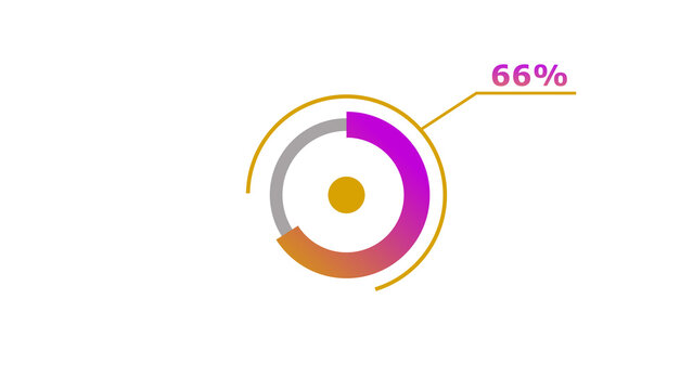 66% circle loading icon diagrams Infographics background. Abstract storage pie chart background illustration.