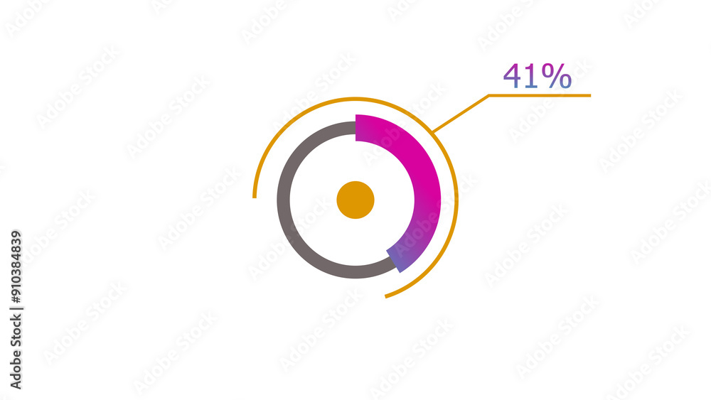 Wall mural 41% circle loading icon diagrams infographics background. abstract storage pie chart background illu