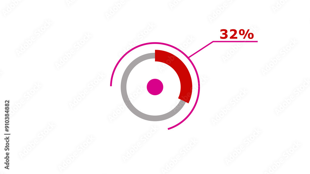 Wall mural 32% circle loading icon diagrams infographics background. abstract storage pie chart background illu
