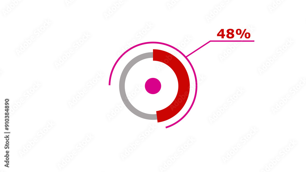 Wall mural 48% circle loading icon diagrams infographics background. abstract storage pie chart background illu