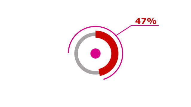 47% circle loading icon diagrams Infographics background. Abstract storage pie chart background illustration.