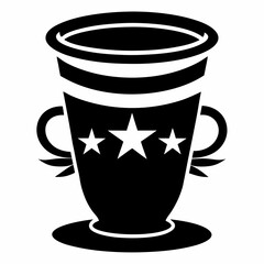 Black 4th of July Cup Vector Silhouette on White Background