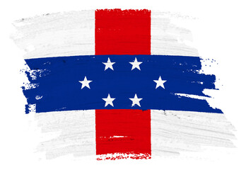 Netherlands Antilles flag paint splash brushstroke