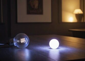 A Stunning Vintage Electric Lamp Featuring a Striking Blue Neon Light Design and Glow