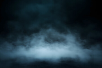 Obraz premium Dramatic dark cloudscape with swirling smoke, abstract nature background. Generative Ai.