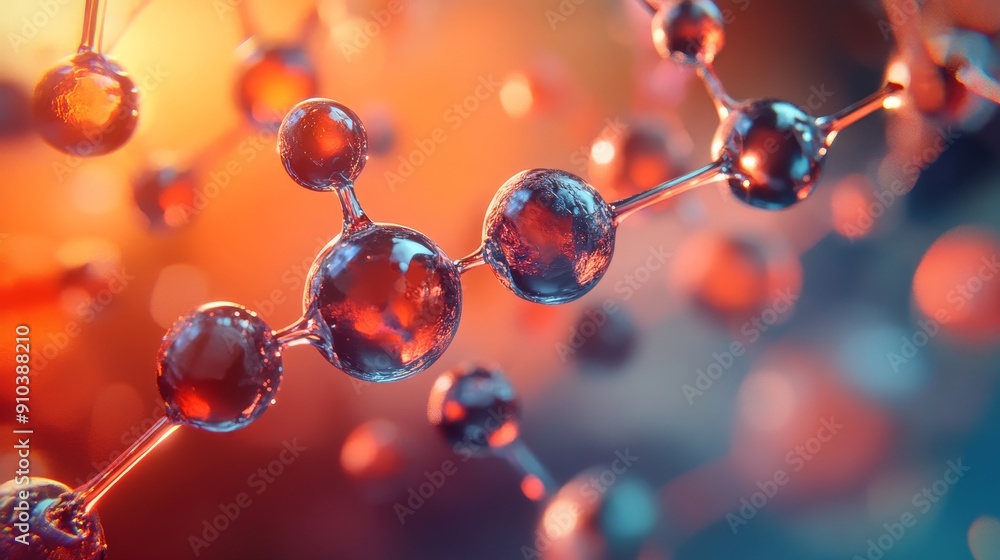Poster molecular structure, science and technology, abstract background - an abstract representation of a m