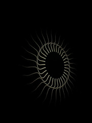 Circle with rotating lines. Stripes abstract background