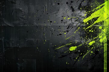 Dark, textured background with a vibrant neon green splash in one corner for a striking contrast