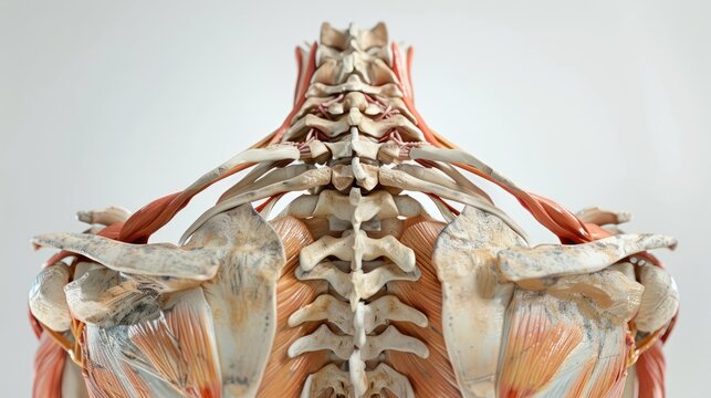 3D illustration of the human clavicle with surrounding anatomical structures, Human Body Anatomy, clavicular study