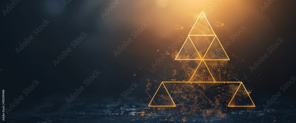 Poster abstract background featuring business graphs and triangles copy space natural lighting