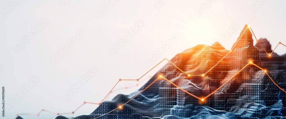 Aufkleber abstract business background with geometric forms and graphs copy space natural lighting