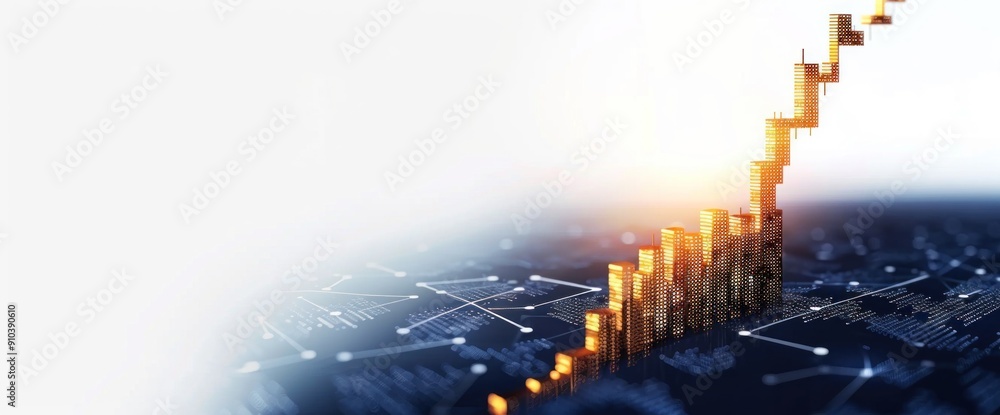 Poster abstract business background with geometric forms and graphs copy space natural lighting