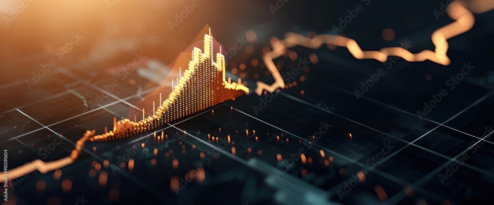 Aufkleber abstract business background with geometric forms and graphs copy space natural lighting