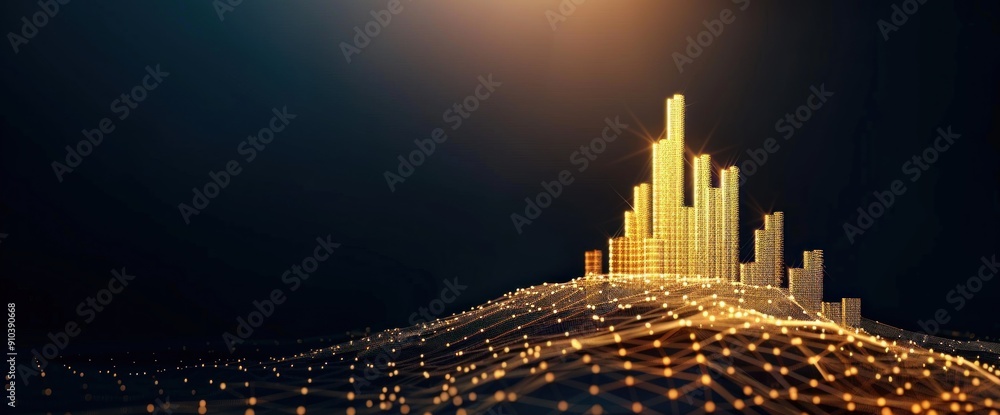Aufkleber abstract business background with graph and triangle elements copy space natural lighting