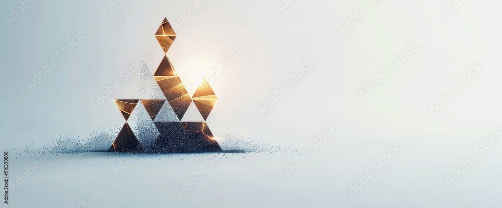 Aufkleber abstract business graphics with triangular forms copy space natural lighting