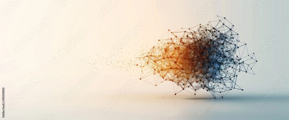 Poster abstract business visuals with graphs and triangles copy space natural lighting