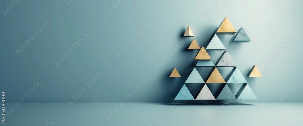 Aufkleber abstract business graphics with triangular forms copy space natural lighting