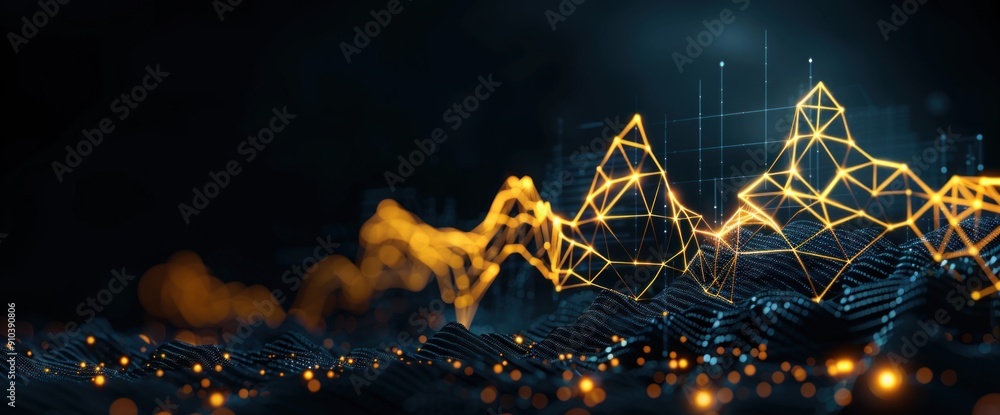 Aufkleber abstract business visuals with graphs and triangles copy space natural lighting