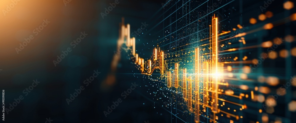 Poster abstract business visuals with graphs and triangles copy space natural lighting
