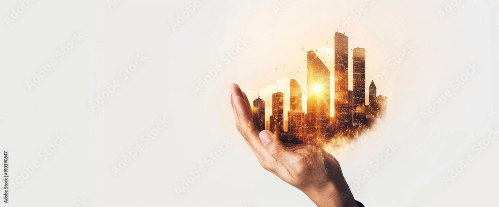 Aufkleber abstract business visuals with graphs and triangles copy space natural lighting