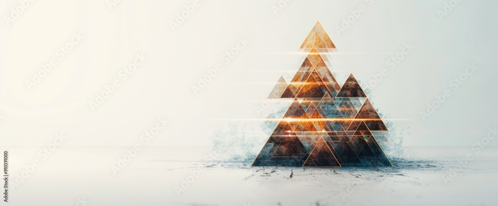 Poster abstract triangular design with business graphs copy space natural lighting