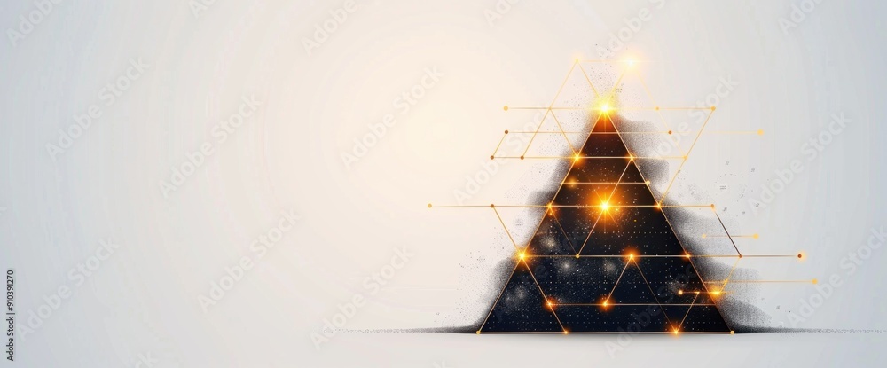 Poster business background with abstract triangle shapes and graphs copy space natural lighting