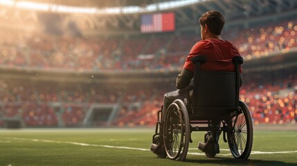 A man with a disability at the stadium