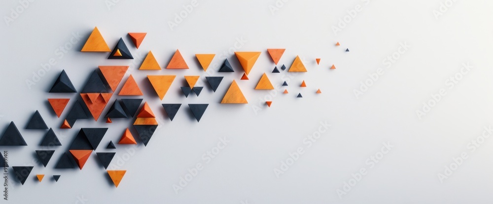 Aufkleber graphs and triangular shapes in business abstract design copy space natural lighting