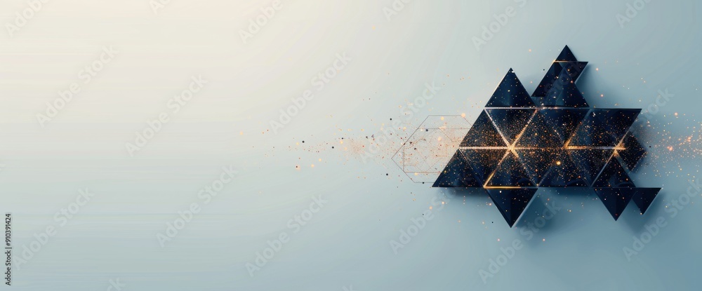 Poster graphs and triangular shapes in business abstract design copy space natural lighting
