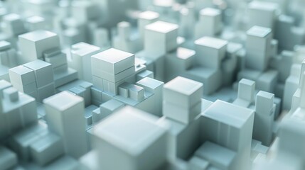 Obraz premium Abstract cubic structures with clean lines and intricate details.