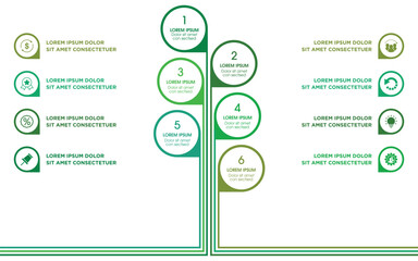 Tree Infographic Chart with Icons and Placeholder Text
