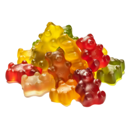 varicolored fruit jellies.It is isolated on a white background.