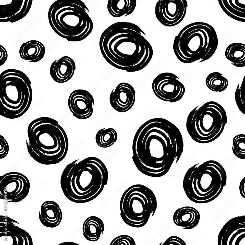 Poster seamless pattern with sketch circles shape