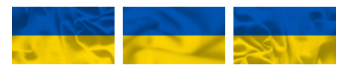 Set of Ukrainian national flags