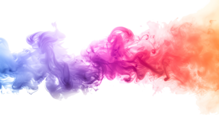 Colorful powder explosion cloud, rainbow vibrant color splash, paint holi dust, multicolor particles, isolated transparent background