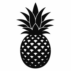 Create Silhouette of Pineapple with White Background