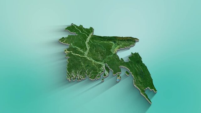 bangladesh Map Animation.  3d animation of bangladesh map