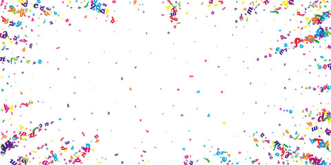 Scattered letters of latin alphabet. Colorful