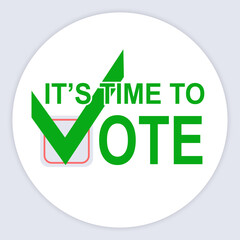 time to vote  round sticker poster lettering
