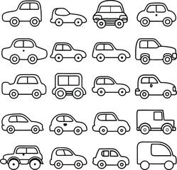 cars icons set