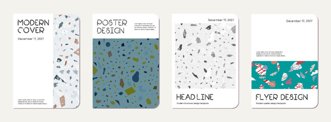Note book cover design. Terrazzo abstract