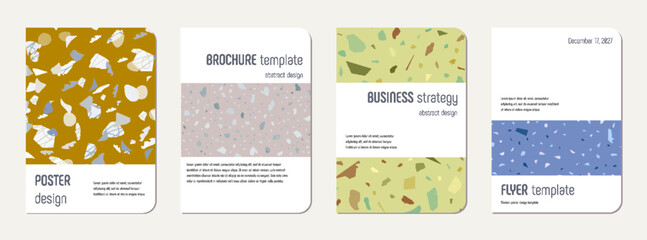 School diary cover design. Terrazzo abstract