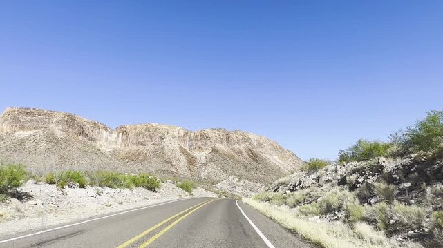 Driving HW 170 in the Big Bend Ranch State Park, Texas USA