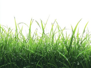 Obraz premium Dewy Grass Blades Close-Up.