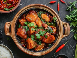 Ca Kho To. The most popular Vietnamese dishes. Caramelized fish, typically catfish, braised in a clay pot with fish sauce, sugar, and spices.