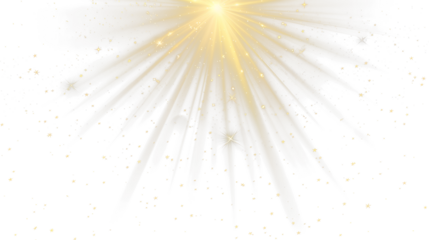 Vector golden light with glare. Sun, sun rays, dawn, glare from the sun png. Gold flare png, glare from flare png.