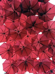 A set of red umbrellas 