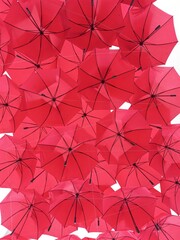 A set of red umbrellas