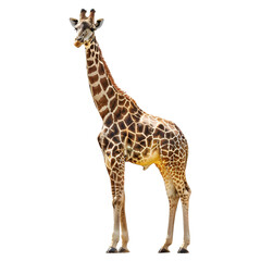 Obraz premium adult giraffe standing on white background
