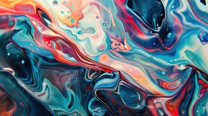 Obraz premium Vibrant Abstract Swirls of Color With Fluid Movement and Depth in Artistic Expression